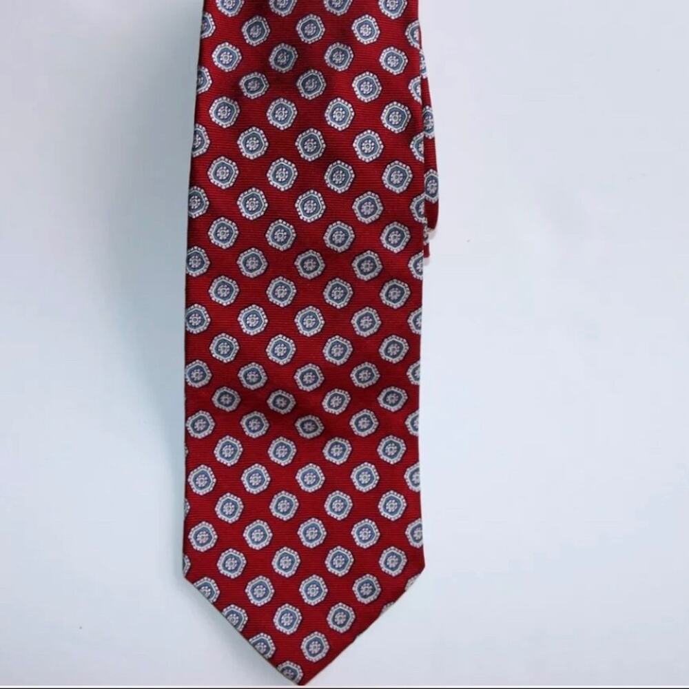 Brooks‎ Brothers Makers Red & Blue Geometric Print Silk Tie USA